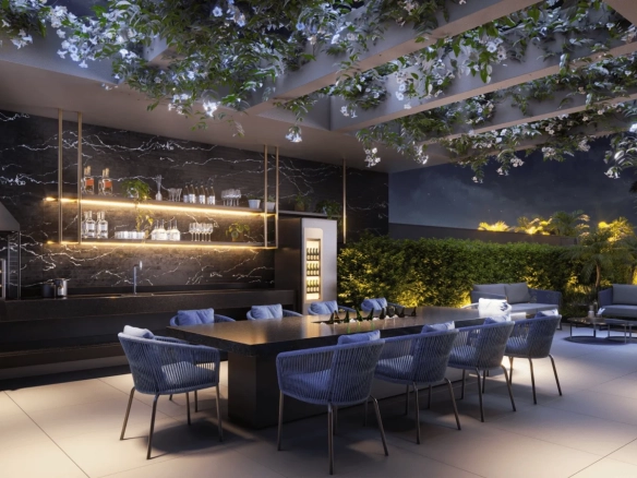 Perspectiva ilustrada grill e barbecue do Brooklyn Bridge by Cyrela