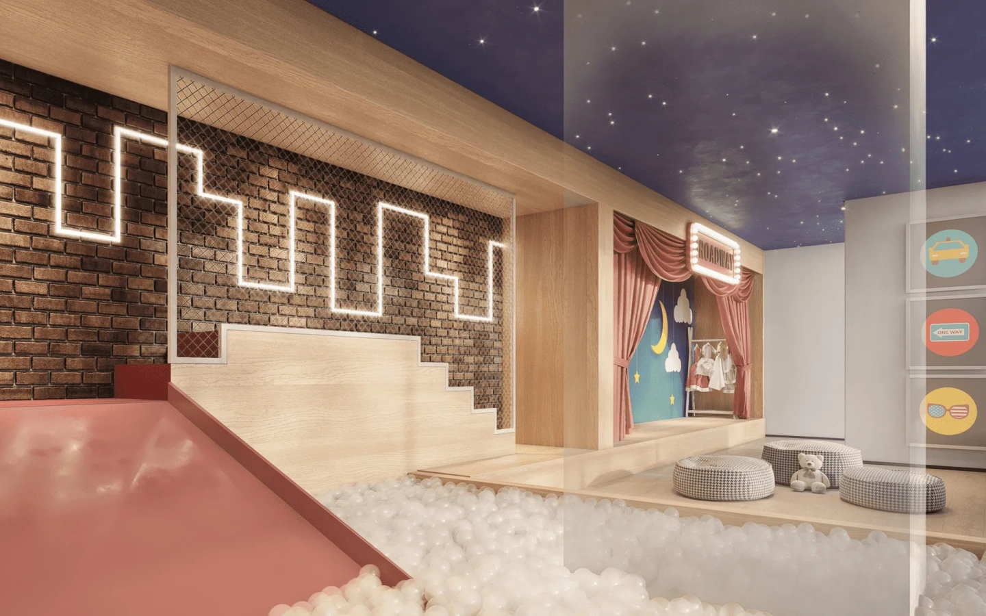 Perspectiva ilustrada kids space do Brooklyn Bridge by Cyrela