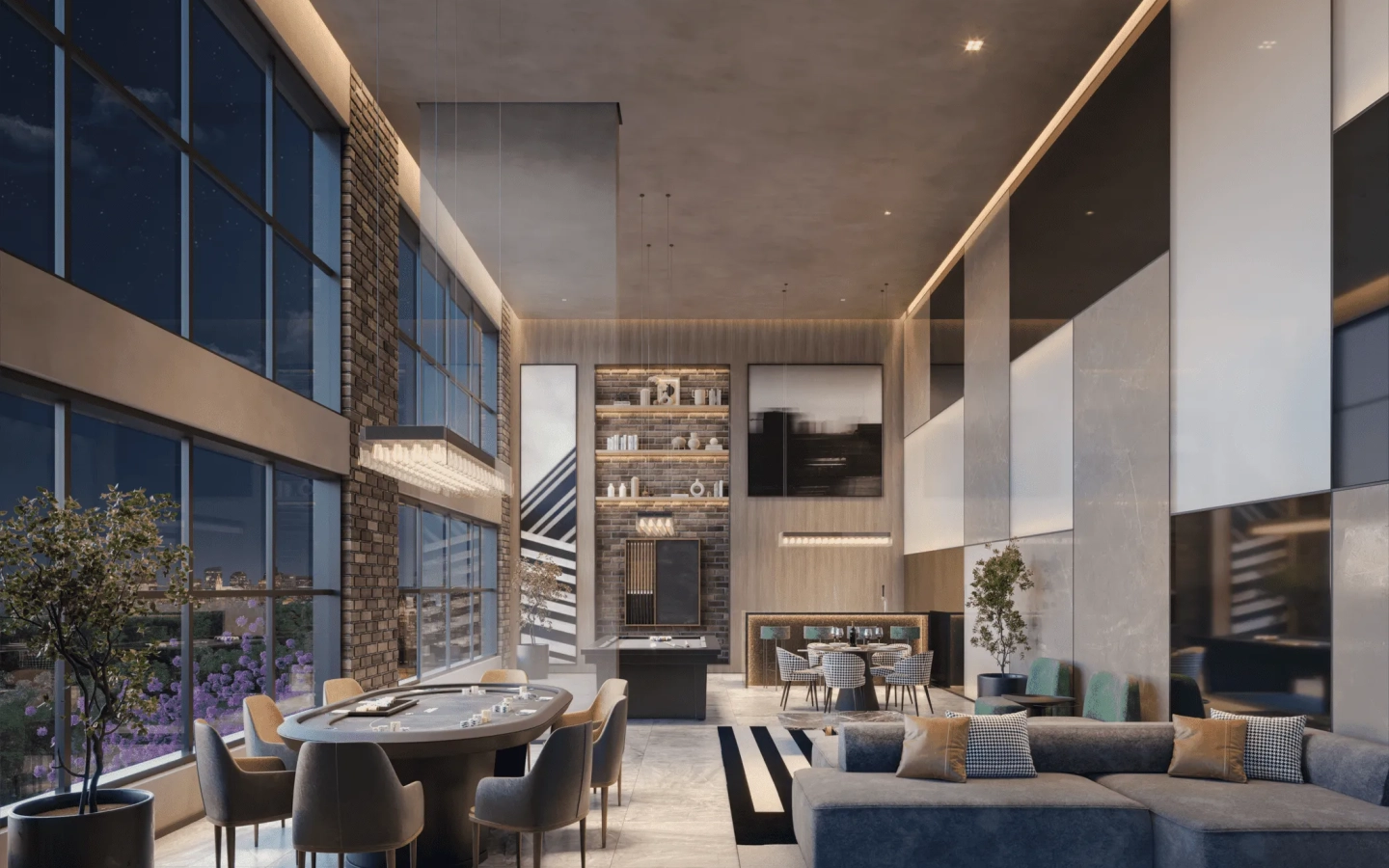 Perspectiva ilustrada poker e snooker bar do Brooklyn Bridge by Cyrela