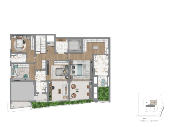 Duplex 326 m² pavimento inferior do Casa Eden by YOO East