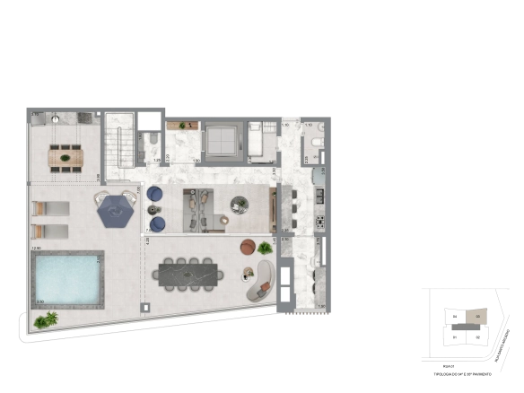 Duplex 326 m² pavimento superior do Casa Eden by YOO East