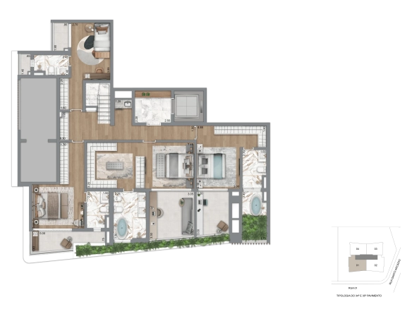 Duplex 396 m² pavimento inferior do Casa Eden by YOO East