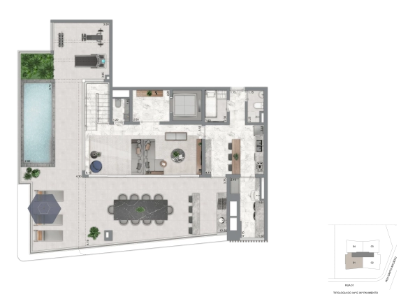 Duplex 396 m² pavimento superior do Casa Eden by YOO East