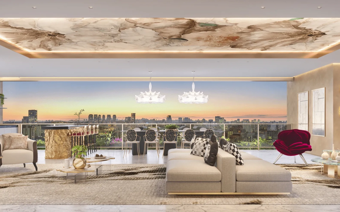 Living 208 m² do Casa Eden by YOO East