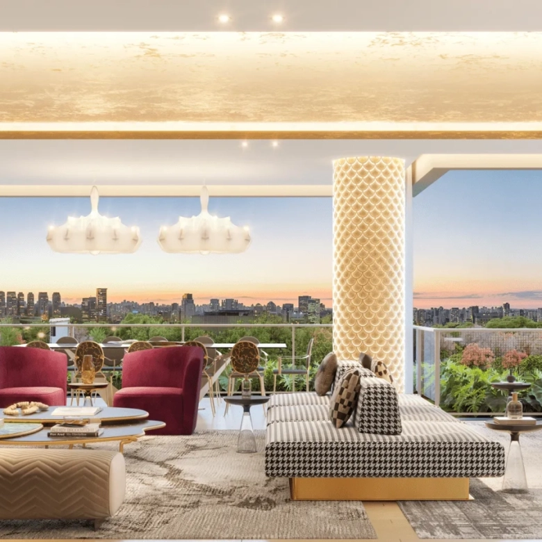 Living decorado do apartamento Casa Eden by YOO West