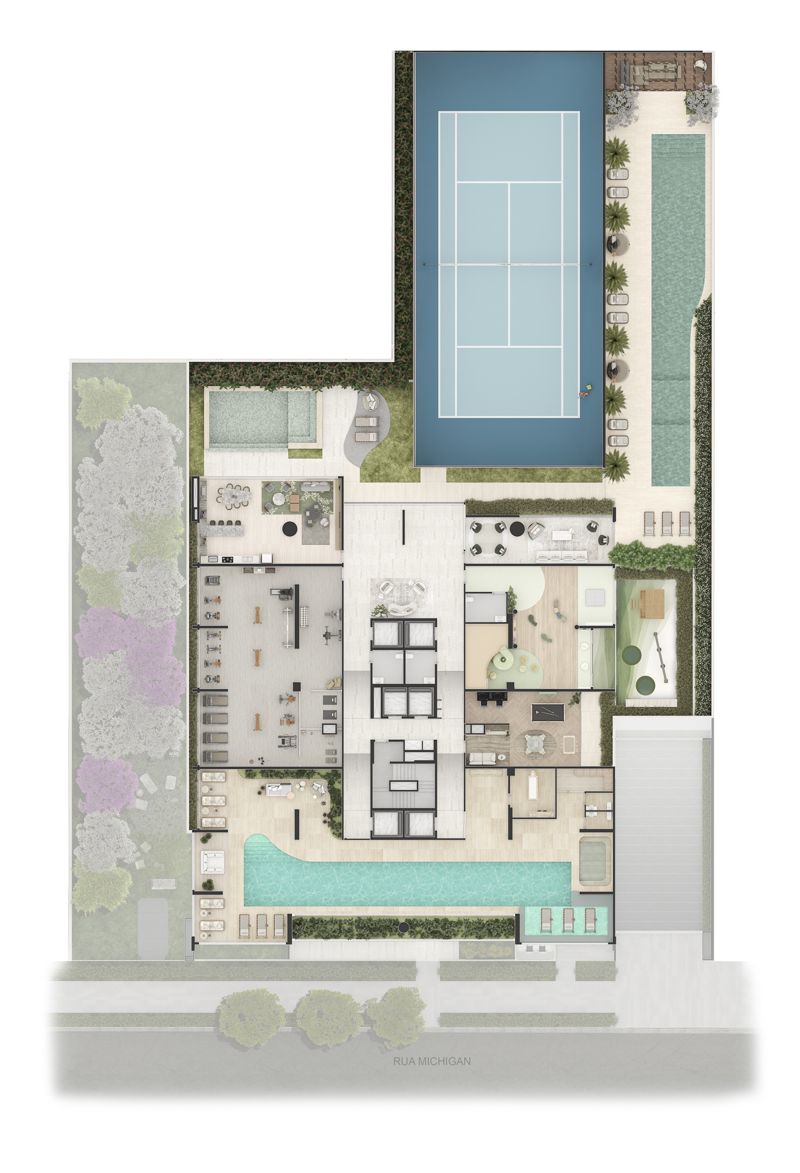 Casa Senses – Implantação lazer Implantação do pavimento de lazer do Casa Senses