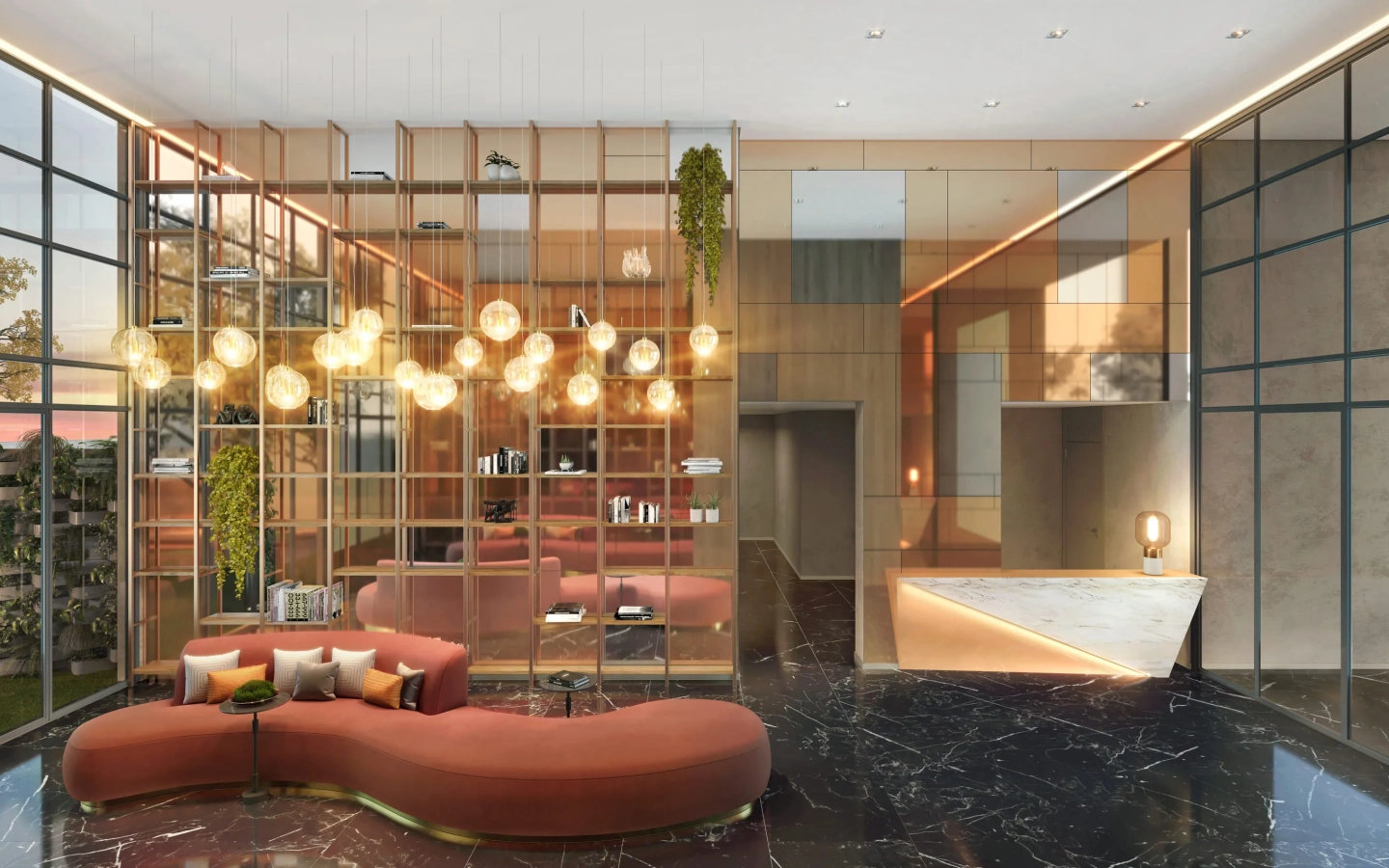 Lobby do Cyrela Atmosfera 360 Apartments