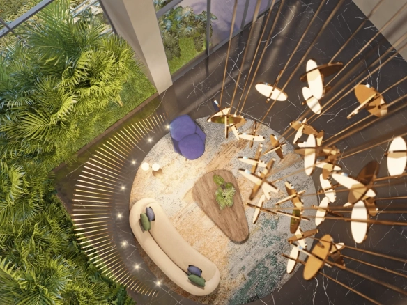 Vista aérea do lobby do Cyrela Atmosfera 360
