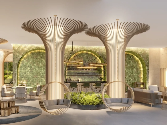 Segunda perspectiva do lounge bar do Eden West
