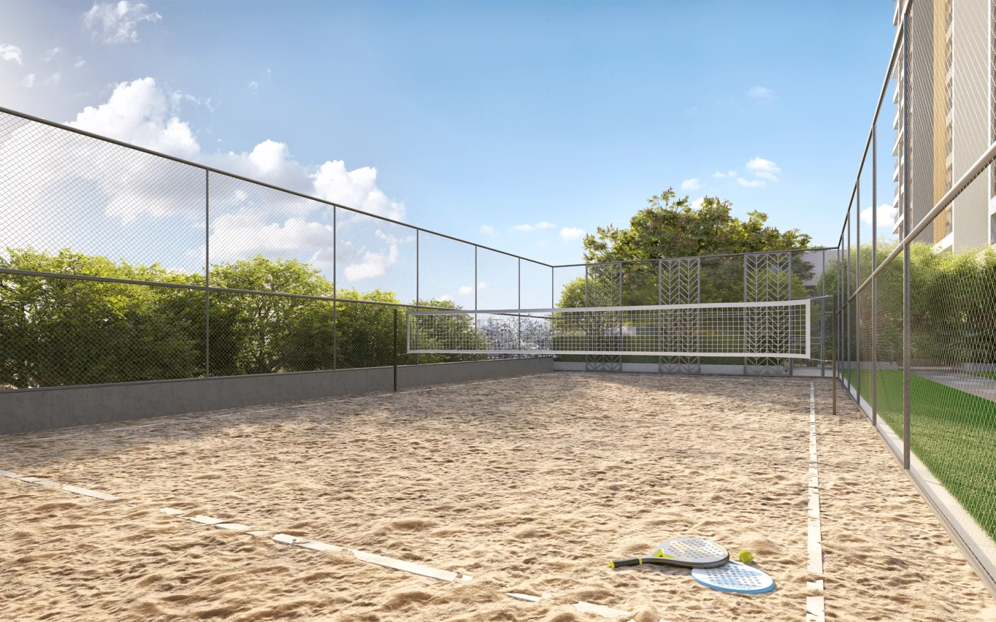 Quadra de beach tennis do Eden West