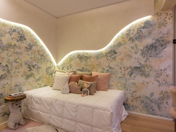Detalhe interno do decorado de 134 m² do Eden West