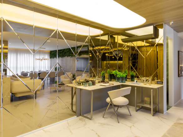 Sala integrada do decorado de 94 m² do Eden West