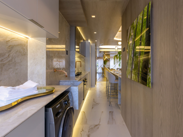 Suíte do decorado de 94 m² do Eden West