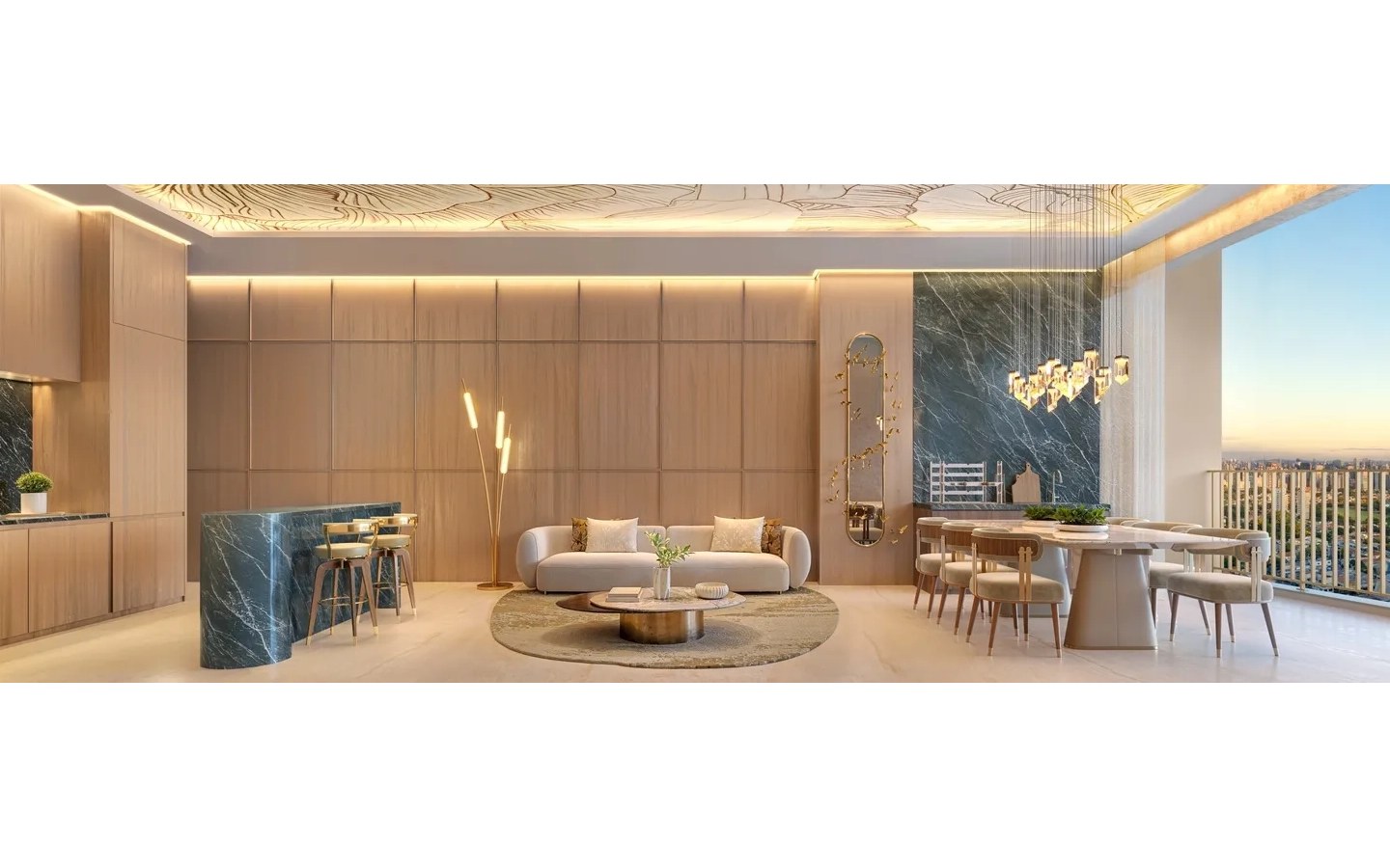 Living decorado do apartamento de 80 m² do Escape Brooklin