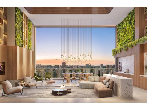 Living decorado do apartamento de 98 m² do Escape Brooklin
