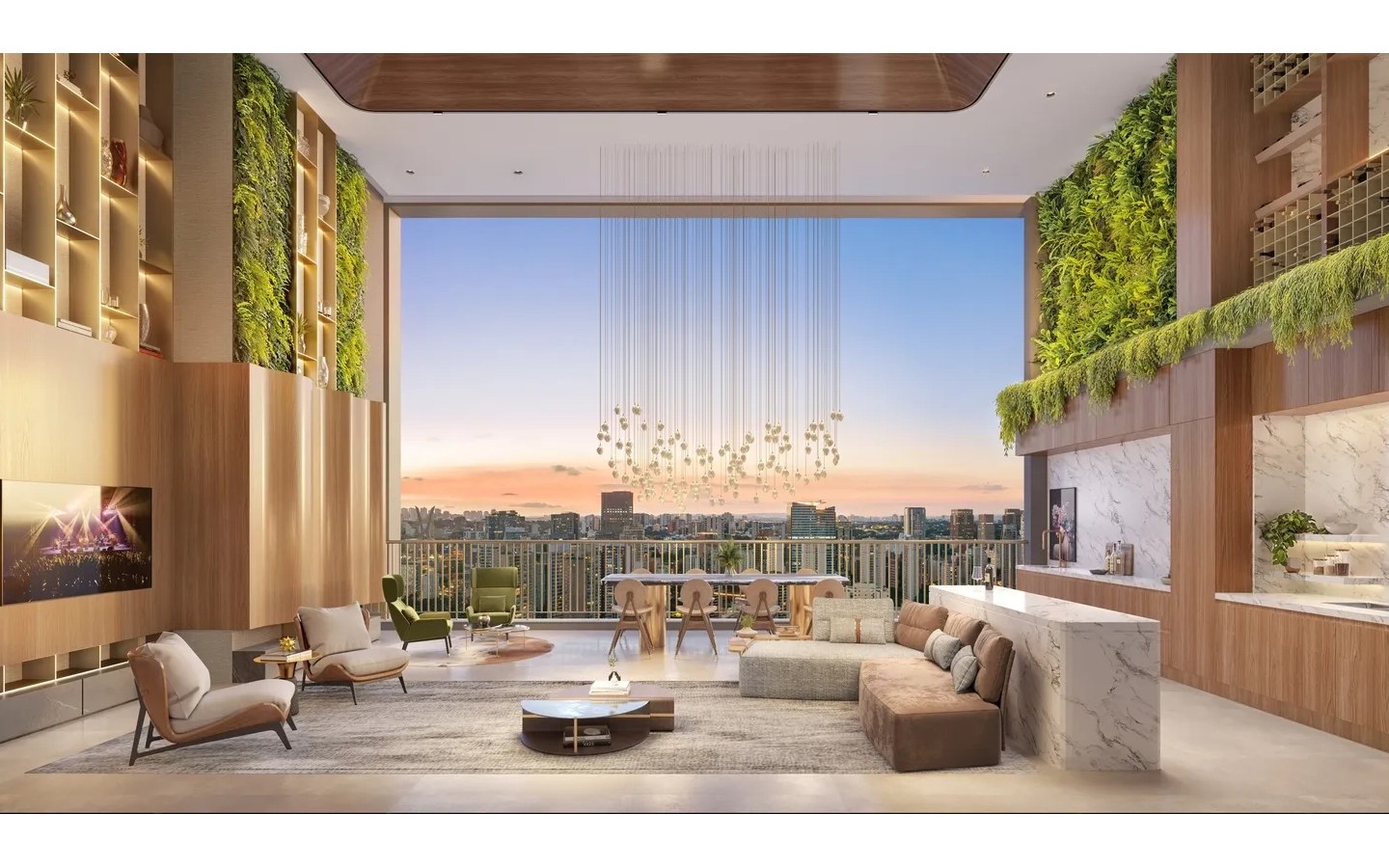 Living decorado do apartamento de 98 m² do Escape Brooklin