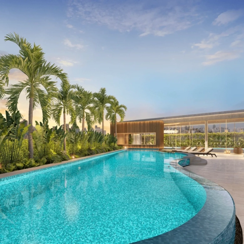 Piscina com raia do Escape Eden no Brooklin