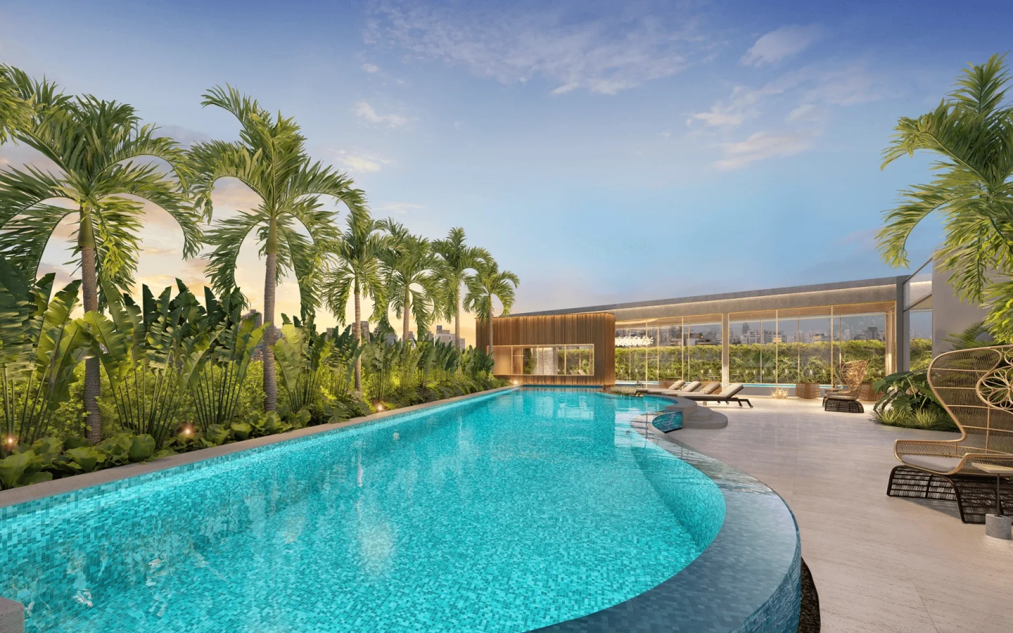 Piscina com raia do Escape Eden no Brooklin