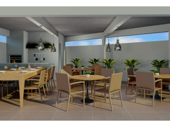 Espaço gourmet com churrasqueira do Firenze Residencial