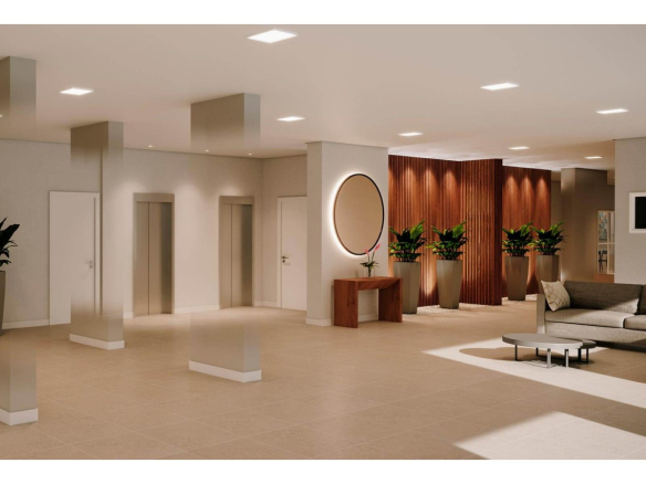 Hall social decorado do Firenze Residencial em Osasco