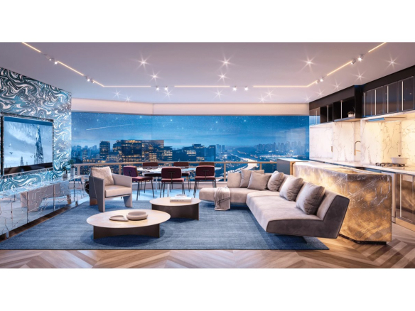 Perspectiva do apartamento de 88 m² do Mandarim The Legend