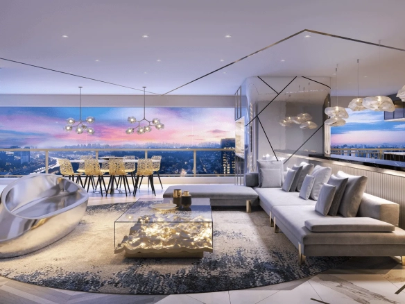 Mandarim The Legend — Perspectiva do apartamento apresentada pela Cyrela como 144 m²