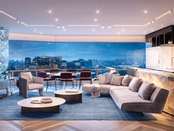 Mandarim The Legend — Perspectiva do apartamento apresentada pela Cyrela como 88 m²
