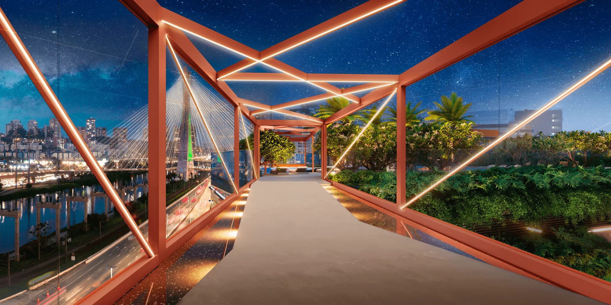 Mandarim The Legend — Skybridge com obra de arte