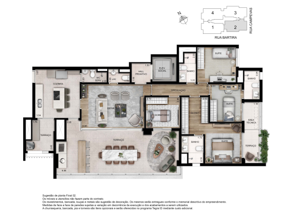 Planta de 157 m² com 2 suítes, cozinha ampliada e 2 vagas no Ode Perdizes