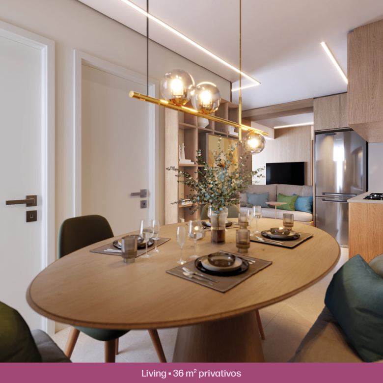 Solar das Rosas Residencial Clube 36: Living decorado de 36 m²