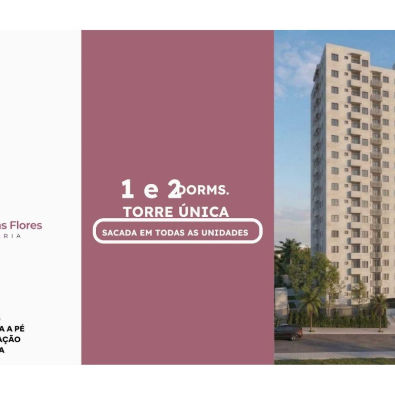 Fachada da torre do Residencial das Flores no bairro Santa Maria em Osasco