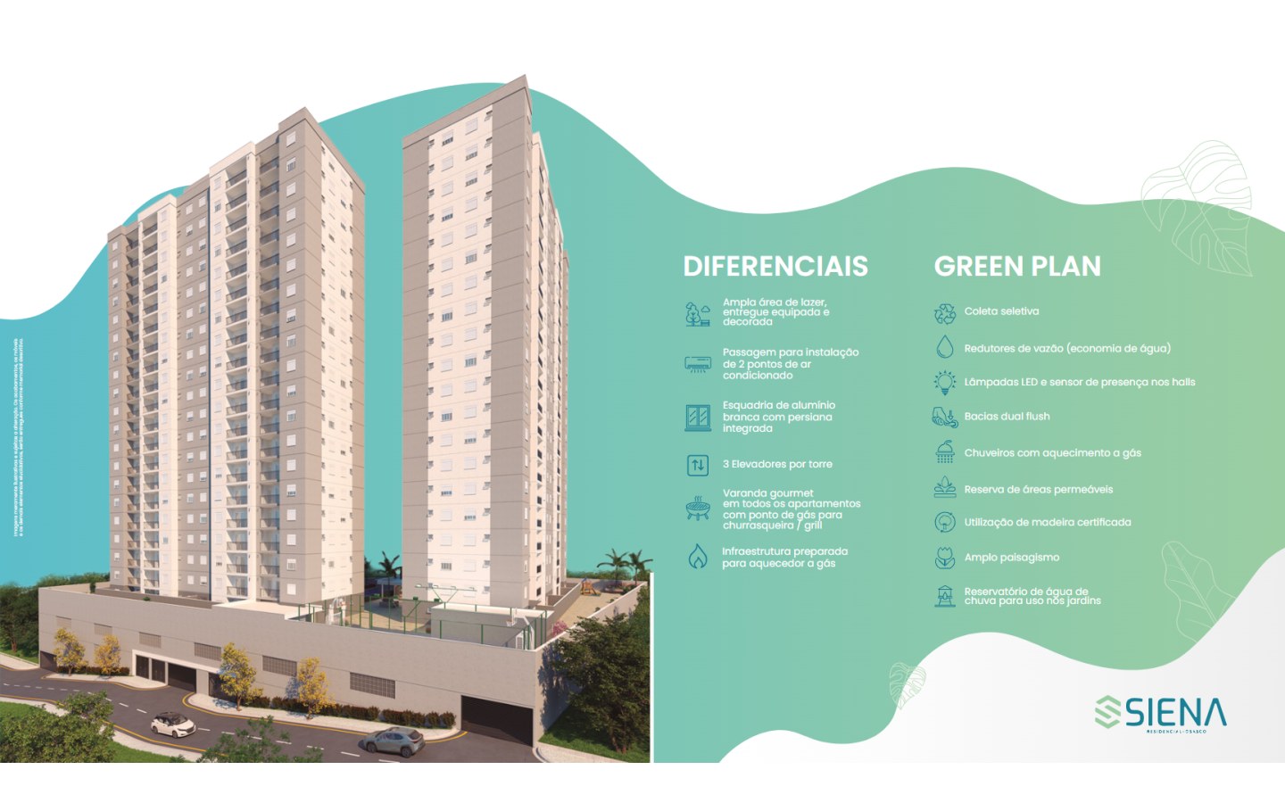 Torres e diferenciais do Siena Residencial em Osasco