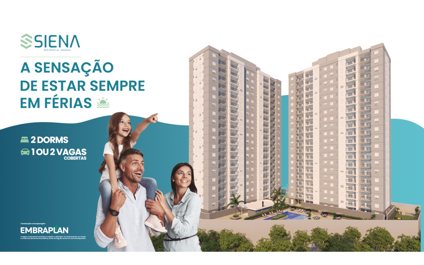 Fachada das torres do Siena Residencial em Osasco