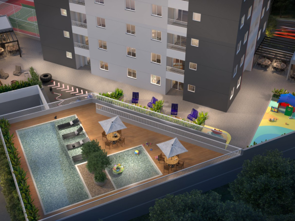 Vista aérea do Solar das Rosas Residencial Clube em Osasco