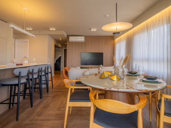 Foto oficial do apartamento decorado de 105 m² do Aero Design by Pininfarina