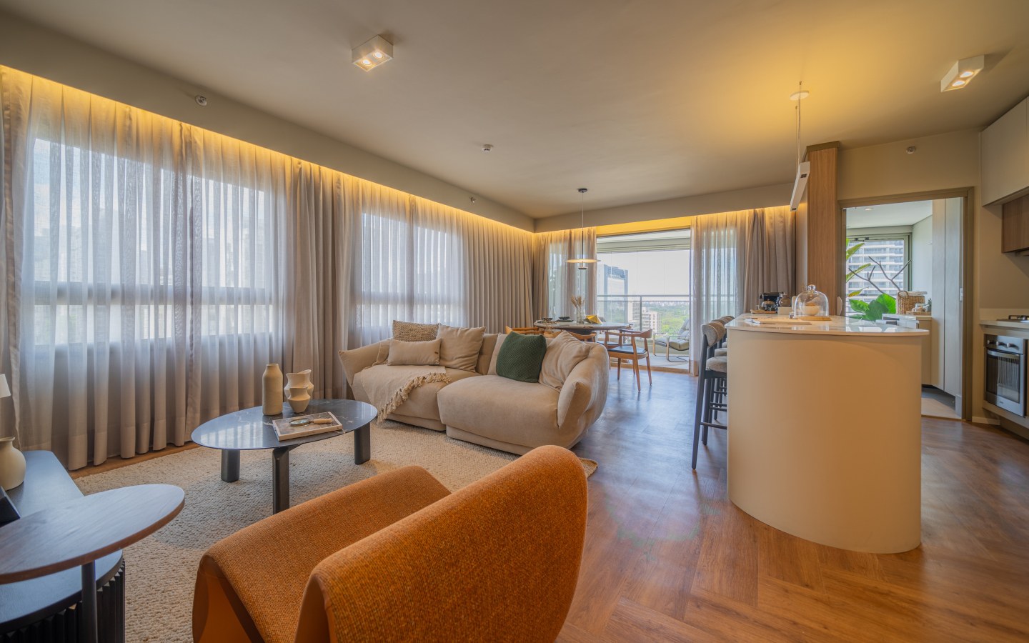 Aero Design by Pininfarina – Atendimento Especializado (11) 4237-8776 Foto oficial do living decorado de 105 m² do Aero Design by Pininfarina
