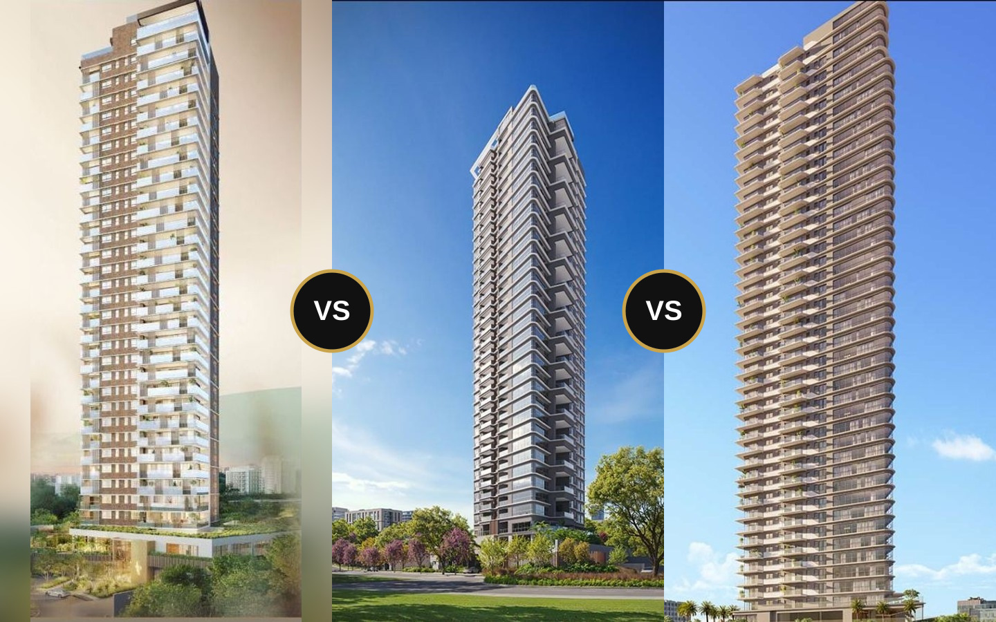 Torres do Florà Alphaville, Vista Alphagran e Signature Alphaville em comparação