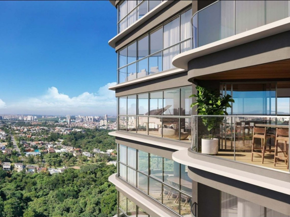 Fachada do Signature Alphaville com vista para a área verde