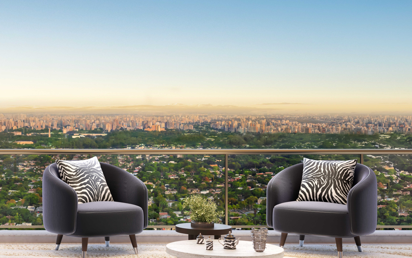 CAPRI Lifestyle by Dolce&Gabbana Casa: Detalhe do living do apartamento padrão de 279 m²