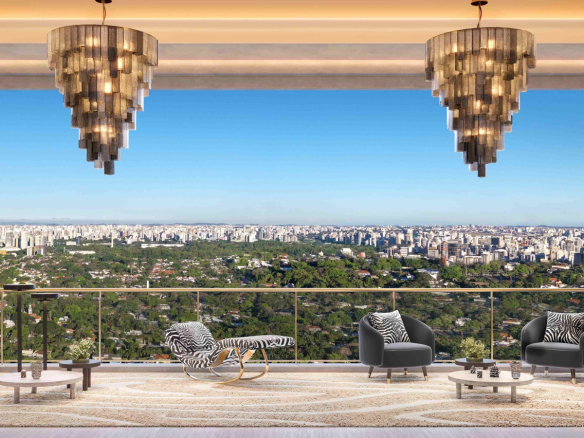 CAPRI Lifestyle by Dolce&Gabbana Casa: Living do apartamento padrão de 279 m²