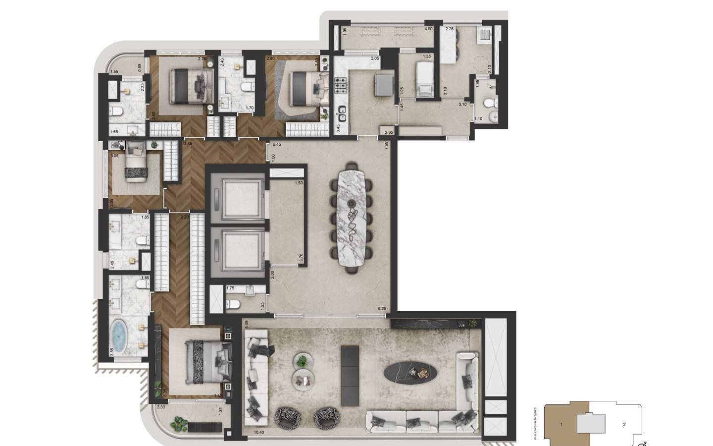 CAPRI Lifestyle by Dolce&Gabbana Casa – Atendimento Especializado (11) 4237-8776 Planta padrão 247 m² do CAPRI Lifestyle by Dolce&Gabbana Casa