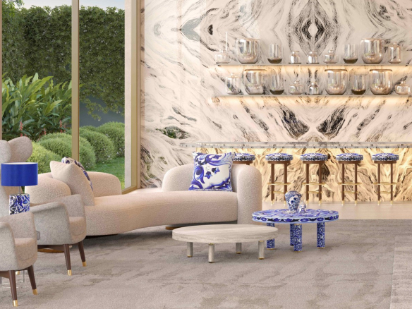 Perspectiva oficial com detalhe do Blue Party Room