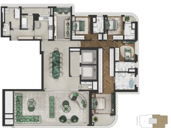 Planta oficial padrão de 279 m² do CAPRI