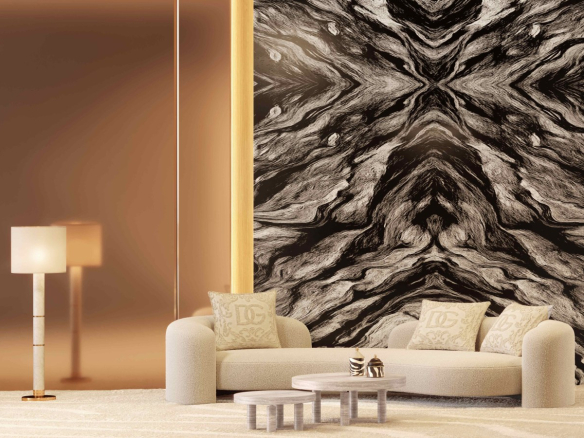 Perspectiva oficial com detalhe do lobby residencial do CAPRI