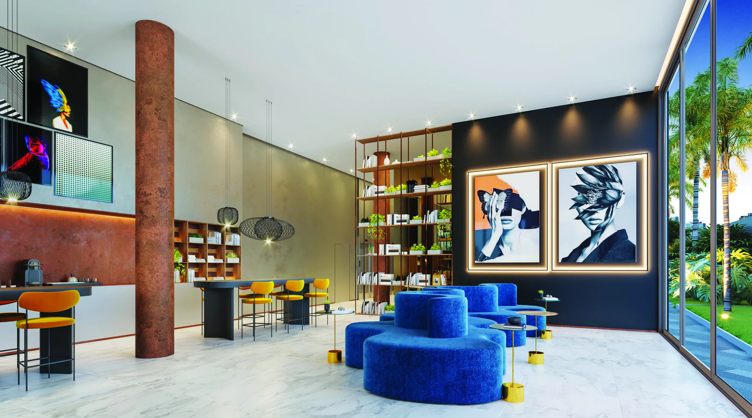 Perspectiva oficial do coworking do Cyrela For You Moema