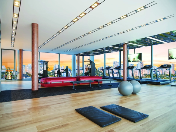 Perspectiva oficial do fitness do Cyrela For You Moema