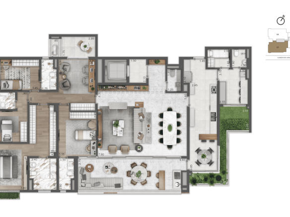 Planta oficial de 269 m² do Cyrela Moema by YOO