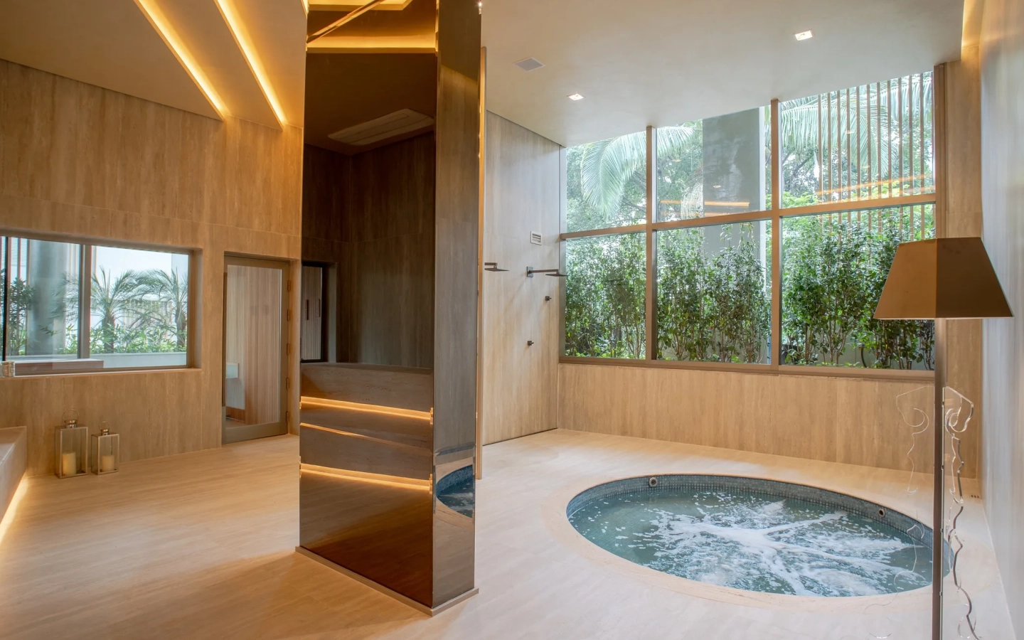 Foto real da sauna e spa do Cyrela Moema by YOO