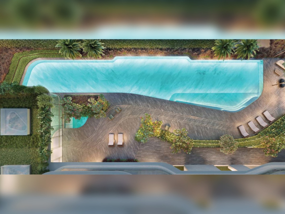 Vista aérea da piscina descoberta do Epic Jardim Europa
