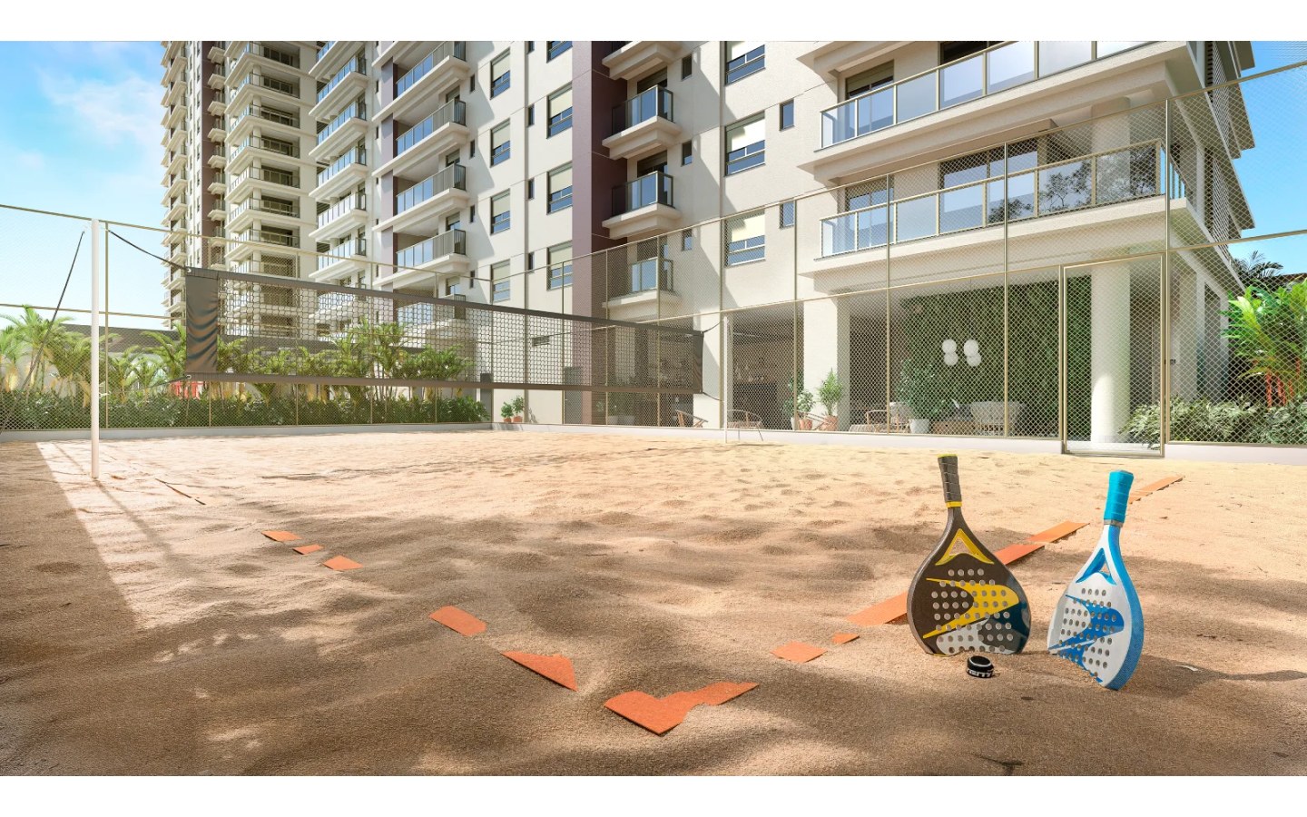 Quadra de beach tennis do Eternity Residence